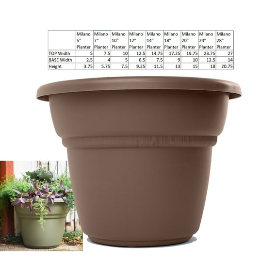 Bloem Milano Planter 10" Chocolate