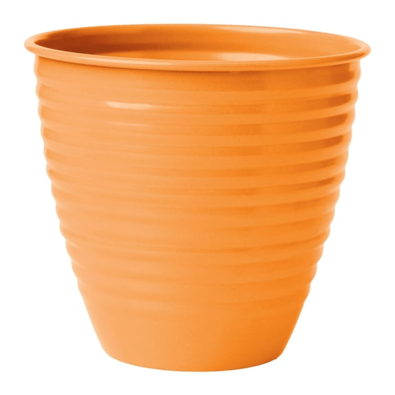 Bloem Nova 12" Indoor Metal Cachepot - Decorative Planter with Powder-Coated Finish, Sealed Base, Mango