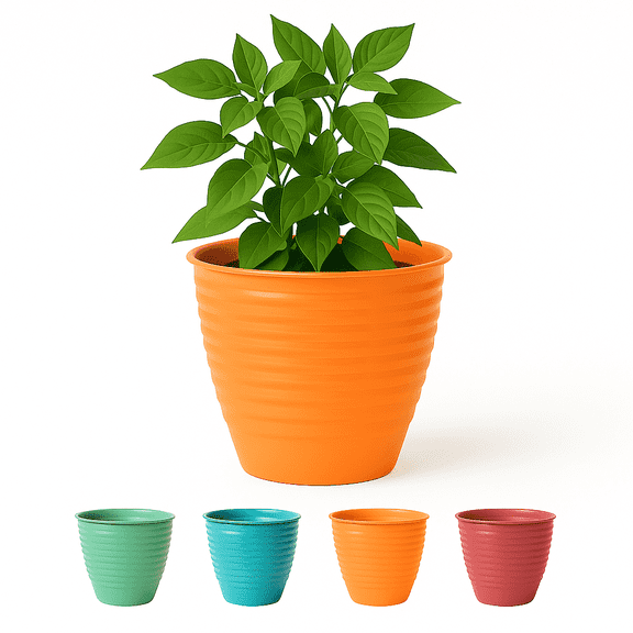 Bloem Nova 6" Indoor Metal Cachepot - Decorative Planter with Powder-Coated Finish, Sealed Base, Mango