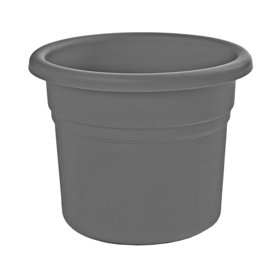 Bloem Posy 8" Round Plastic Planter, UV-Resistant Indoor/Outdoor Pot, Charcoal