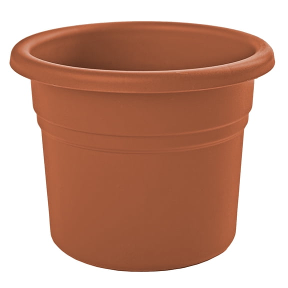 Bloem Posy 6" Round Plastic Planter, UV-Resistant Indoor/Outdoor Pot, Terra Cotta