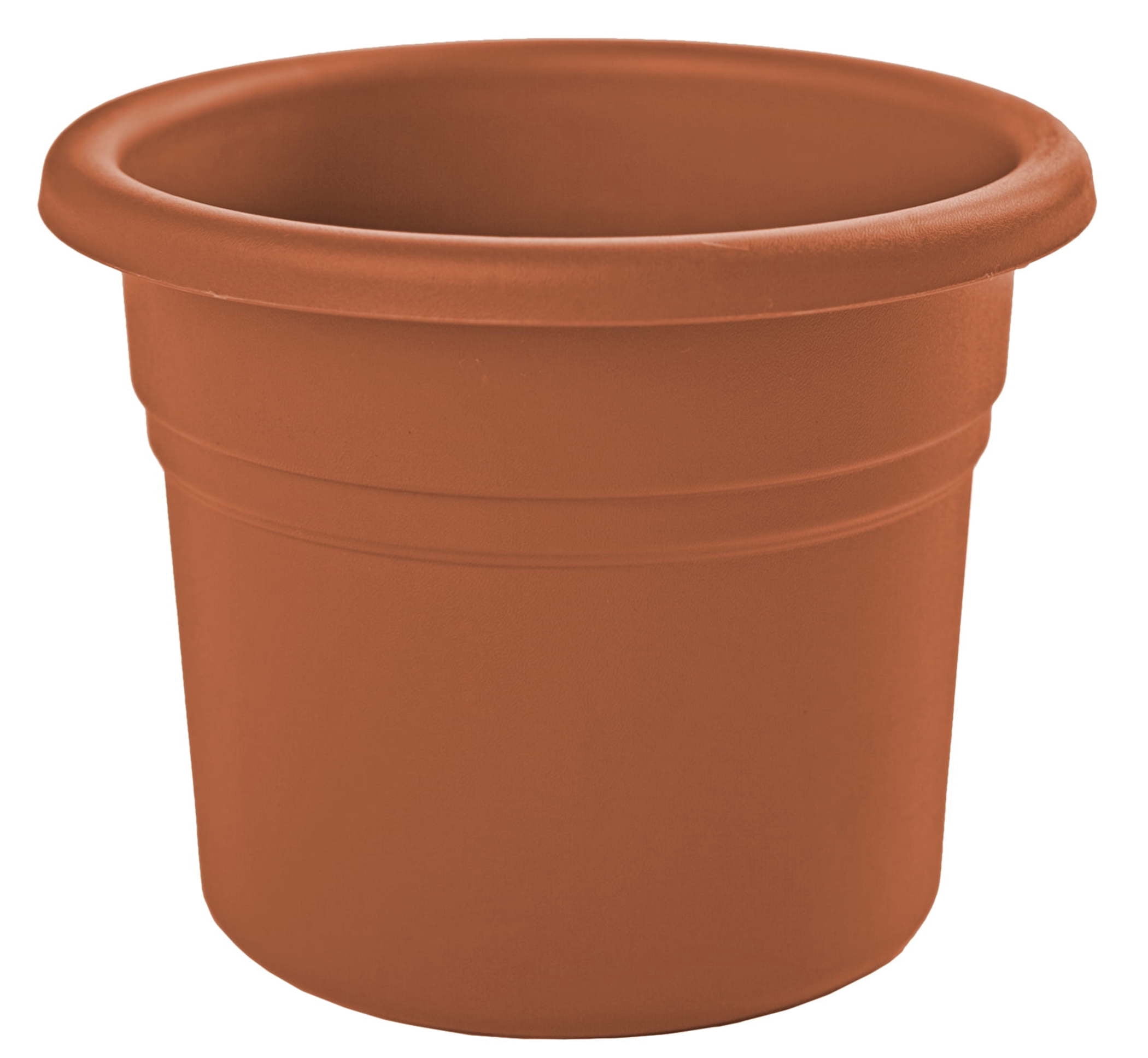 Bloem Posy 8" Round Plastic Planter, UV-Resistant Indoor/Outdoor Pot, Terra Cotta