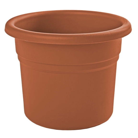 Bloem Posy 8" Round Plastic Planter, UV-Resistant Indoor/Outdoor Pot, Terra Cotta