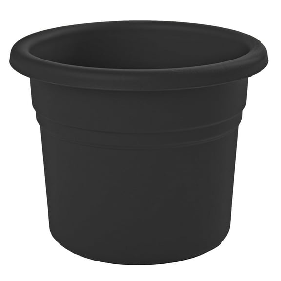 Bloem Posy 8" Round Resin Planter, UV-Resistant Indoor and Outdoor Pot, Black