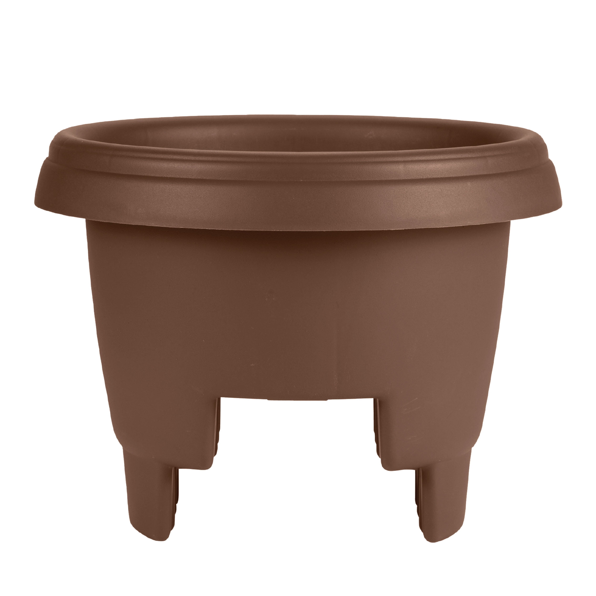 Bloem Chocolate Poly Deck Rail Planter 12" for Outdoor Spaces