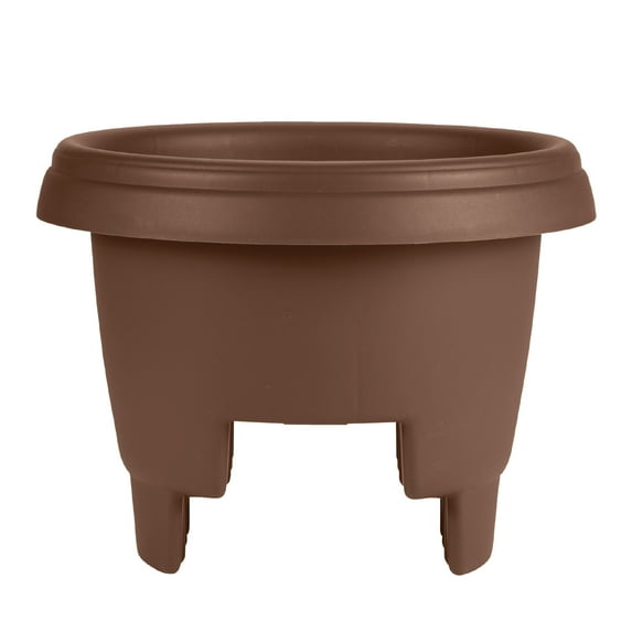 Bloem Round Deck Rail Planter 12 in.-Chocolate