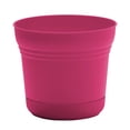 thumbnail image 1 of Bloem Saturn 10" Round Plastic Planter - Indoor/Outdoor, Snap-in Saucer & Drainage Holes, Fuchsia, 1 of 7