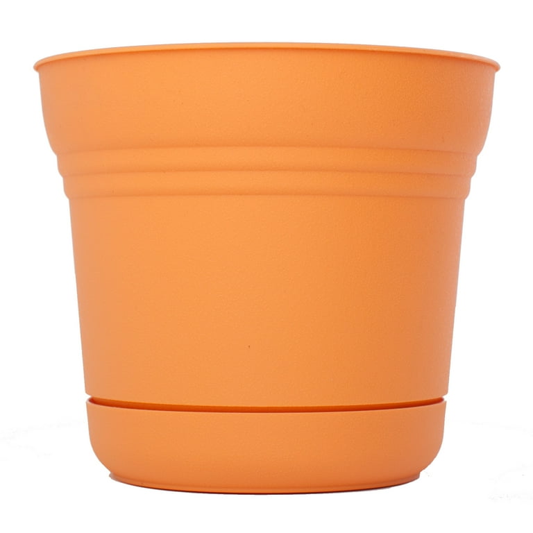 Bloem 10 in. D Polyresin Saturn Planter Yellow