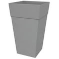 thumbnail image 1 of Bloem Finley 25" Tall Square Cement Plastic Resin Planter with Drainage Holes for Indoor or Outdoor Gardening, 1 of 6