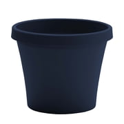 Bloem Terra 10" Round Plastic Planter with Drainage Holes - Indoor/Outdoor, 2 Gallon Capacity, Lightweight Garden Pot, Navy