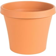 Bloem Terra 20" x 20" x 16.93" Round Terra Cotta Plastic Planter with Natural Texture & Rolled Lip
