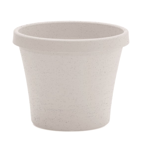 Bloem Terra 6" Round Plastic Planter with Drainage Holes - Indoor/Outdoor, 0.5 Gallon Capacity, Lightweight Garden Pot, Vanilla Bean