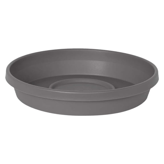 Bloem 20" Terra Round Plant Saucer, Lightweight UV-Resistant Resin Outdoor & Indoor Flower Pot Tray - Fits 20-inch Planter Pots, Charcoal Gray