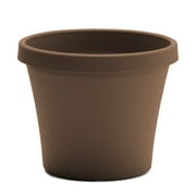 Bloem Terra 12" Diameter Round Chocolate Resin Planter Pot with Drainage Holes for Indoor and Outdoor Gardening