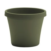 Bloem Terra 12" Diameter Round Living Green Resin Planter Pot with Drainage Holes for Indoor and Outdoor Gardening