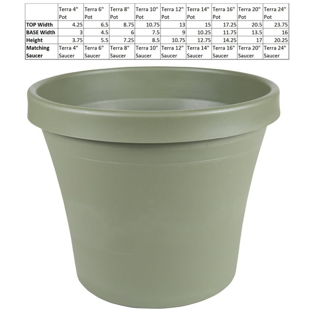 Bloem Terra Pot Planter 12" Living Green