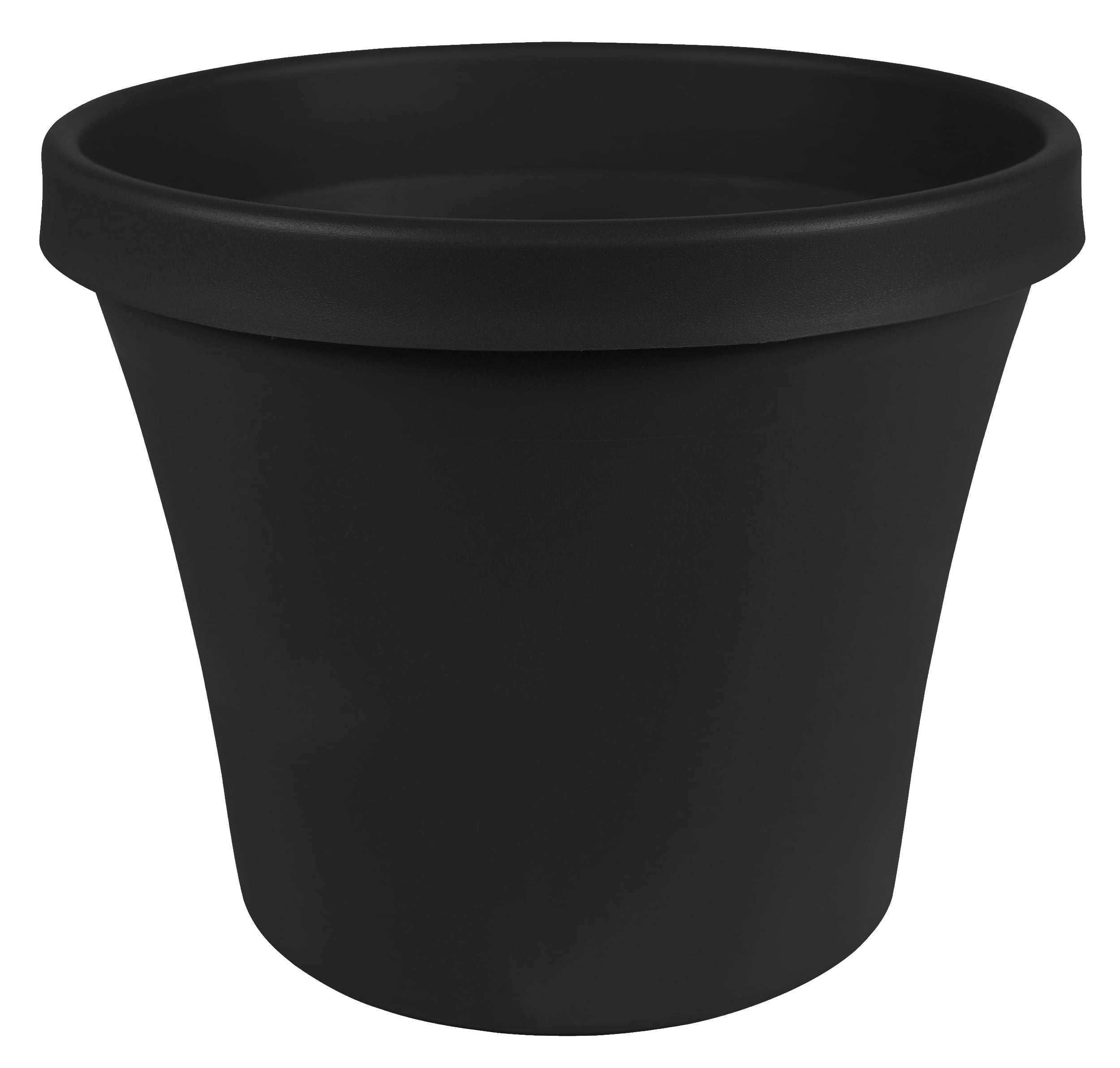 Bloem 16-in Terra Round Resin Planter - Black (Saucer Not Included)