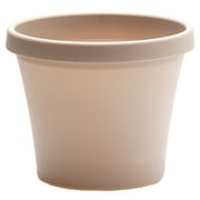 Bloem Terra 15" x 10.25" x 12.75" Round Pebble Stone Beige Resin Plant Pot