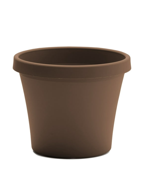 Bloem Terra Pot Round Planter: 16" - Chocolate Brown, (Saucer Not Included) Durable Resin Pot, for Indoor and Outdoor Use, 8 Gallon Capacity