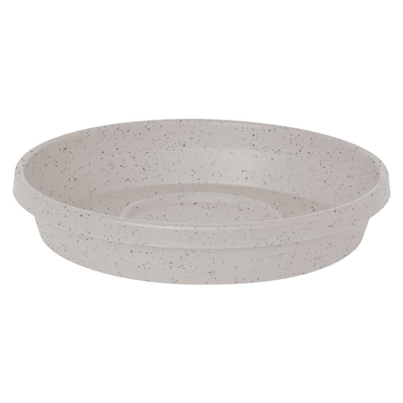 Bloem 14" Terra Round Plant Saucer, Lightweight UV-Resistant Resin Outdoor & Indoor Flower Pot Tray - Fits 14-inch Planter Pots, Vanilla Bean