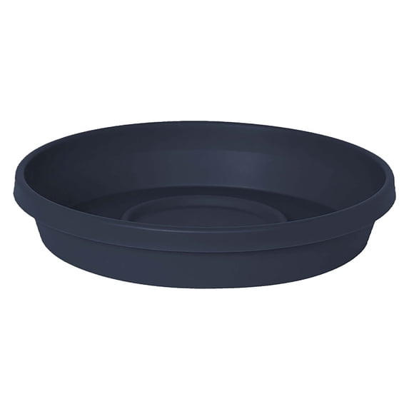 Bloem Terra Resin Saucer Tray: 12.75" Bottom Width - Navy Blue - Matte, Durable, Ribbed Bottom, Indoor and Outdoor, Fits 16" Bloem Terra Pots