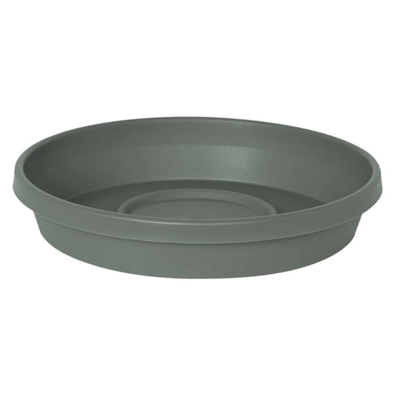 Bloem 24" Terra Round Plant Saucer, Lightweight UV-Resistant Resin Outdoor & Indoor Flower Pot Tray - Traditional Design and Durable for Garden and Home Décor - Fits 24-inch Planter Pots, Basil Green