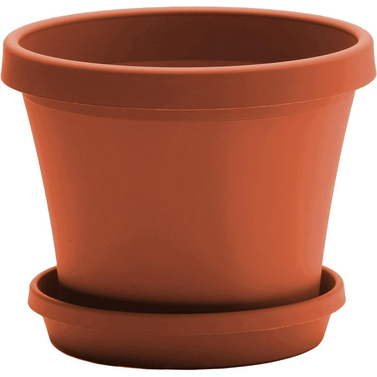 Bloem Terrapot 14.2 in. H x 16 in. Dia. Resin Traditional Planter Terracotta Clay Bloem Terrapot 14.2 in. H x 16 in. Dia. Resin Traditional Planter Terracotta Clay