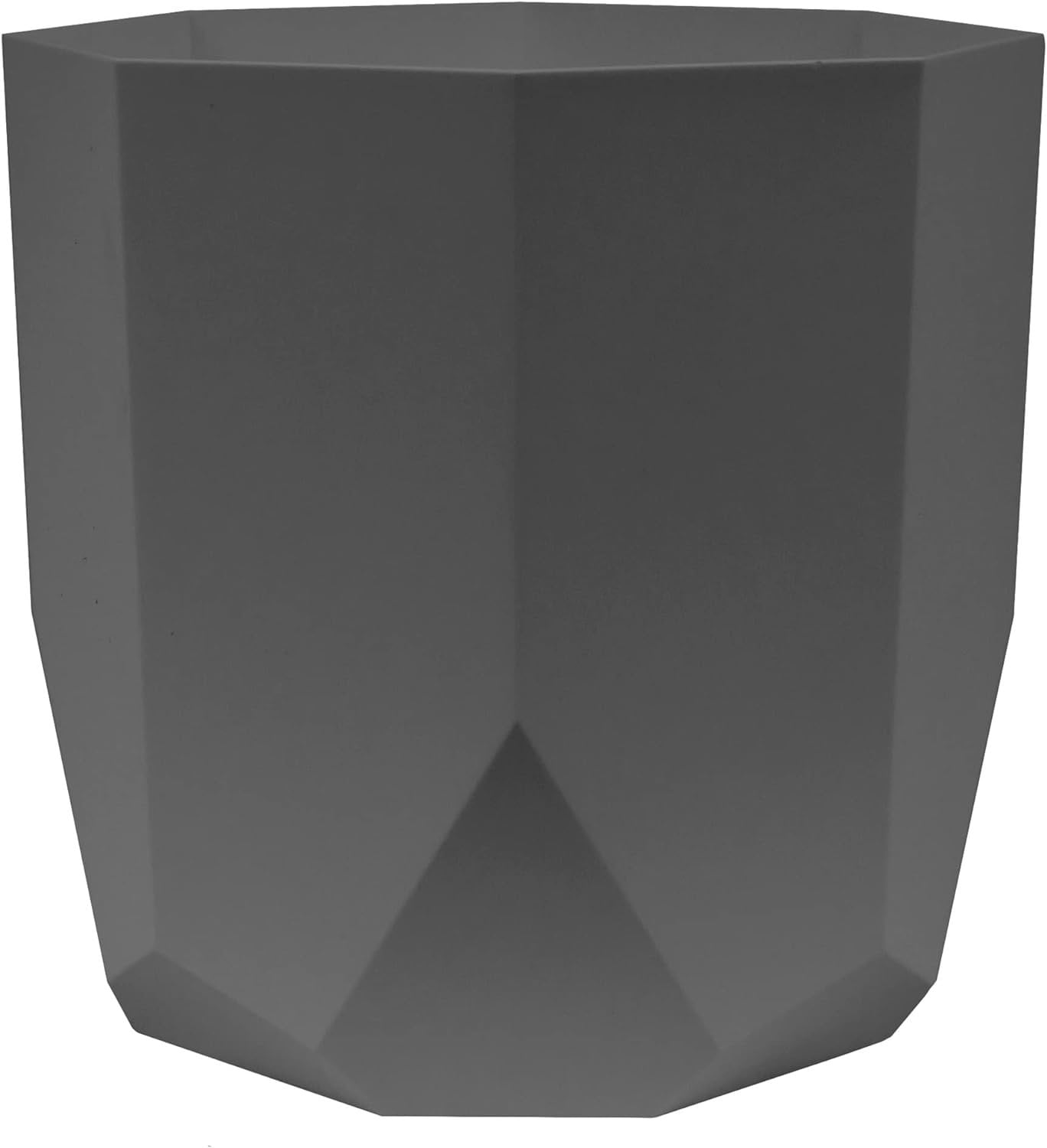 Bloem 8" Charcoal Geometric Resin Hexagon Planter
