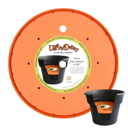Bloem Ups-A-Daisy 11" Round Planter Pot Lift Insert | Soil-Saving, Durable Resin Disk for Bulky Garden Planters and Pots | Drainage Holes