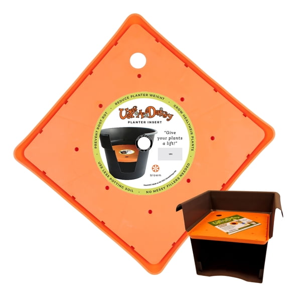 Bloem Ups-A-Daisy Square Planter Insert: 11.75" Wide x 0.75" Thick - Durable Resin Disk, Drainage Holes, Reusable Soil-Saving Planter Insert for Indoor & Outdoor Use