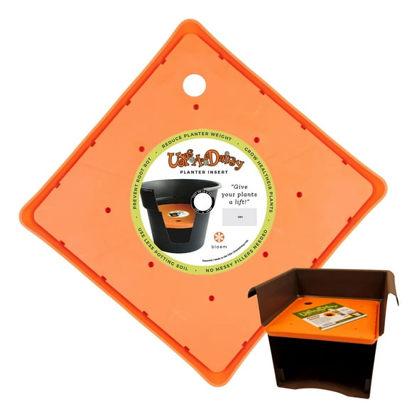 Bloem: Ups-A-Daisy Square Planter Insert - 14.75 x 1" - Durable Resin Disk, Drainage Holes, Set Inside Planter For Less Soil Gardening, Indoor-Outdoor