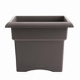 thumbnail image 1 of Bloem Veranda 14" Square Box Plastic Planter - UV-Resistant, Indoor/Outdoor, Peppercorn, 1 of 5