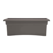 Bloem Veranda 26" Rectangular Plastic Deck Box Planter - UV-Resistant, Indoor/Outdoor, Peppercorn