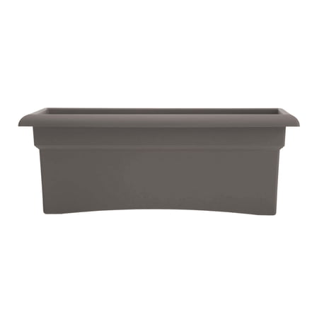 Bloem Veranda 26" Rectangular Resin Deck Box Planter - UV-Resistant, Indoor and Outdoor, Peppercorn