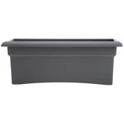 Bloem Veranda 26" Rectangular Plastic Deck Box Planter - UV-Resistant, Indoor/Outdoor, Charcoal