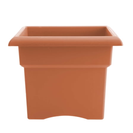 Bloem Veranda 14" Square Box Resin Planter - UV-Resistant, Indoor and Outdoor, Terra Cotta