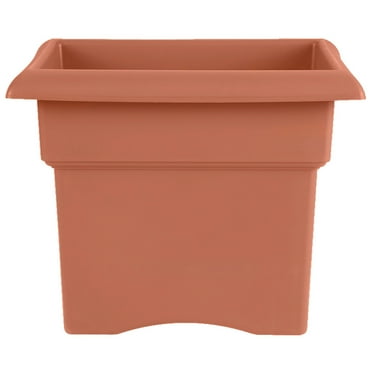 Bloem Veranda Deck Box Planter Square: 18" - Terra Cotta