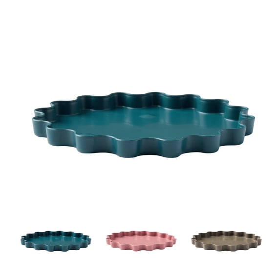 Bloem Wave 6" Diameter Resin Saucer Tray: Charleston Green - Matte, Decorative, Indoor and Outdoor