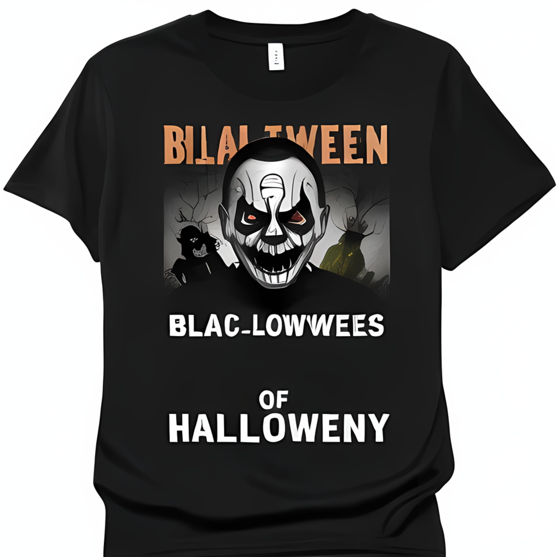 BloiLloween Jester Clown Black TShirt Scary Design Halloween Theme