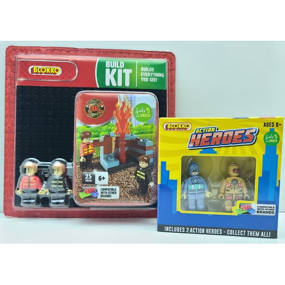 Blokko Fire Dept And Action Heroes Building Blocks Kit 27 Pieces