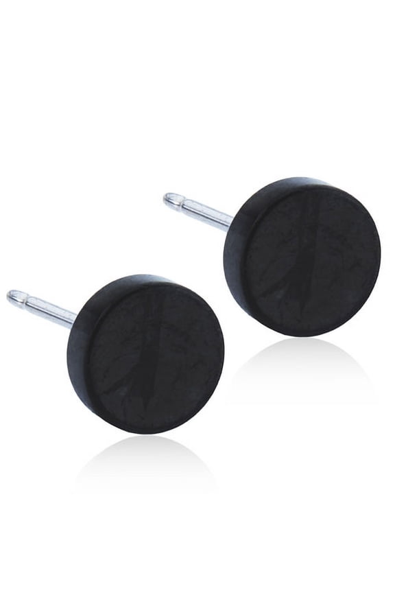 | Hypoallergenic | Black Titanium 8mm Puck Stud Earrings | Best Choice For Sensitive Ears
