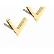 Blomdahl | Hypoallergenic | Golden Titanium 8mm Plain V Stud Earrings | Best Choice For Sensitive Ears