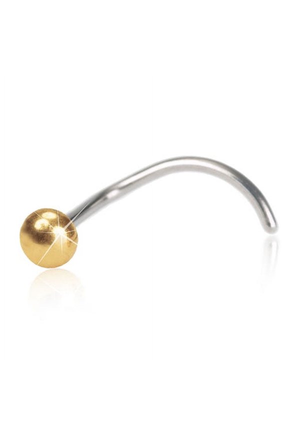 | Hypoallergenic | Golden Titanium Ball Nose Jewelry | Best Choice For Sensitive Skin