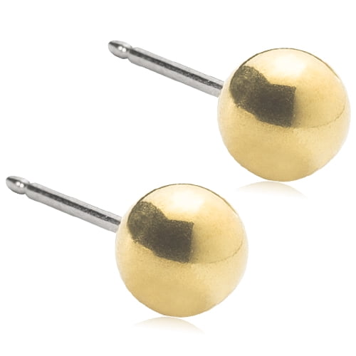 Blomdahl | Hypoallergenic | Golden Titanium Ball Stud Earrings | Best Choice For Sensitive Ears