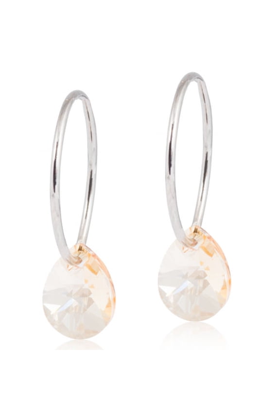 | Hypoallergenic | Natural Titanium Drop Crystal Pendant Earrings | Best Choice For Sensitive Ears