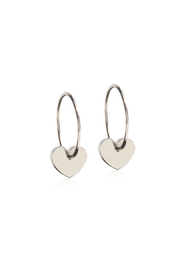 | Hypoallergenic | Natural Titanium Heart Pendant Earrings | Best Choice For Sensitive Ears