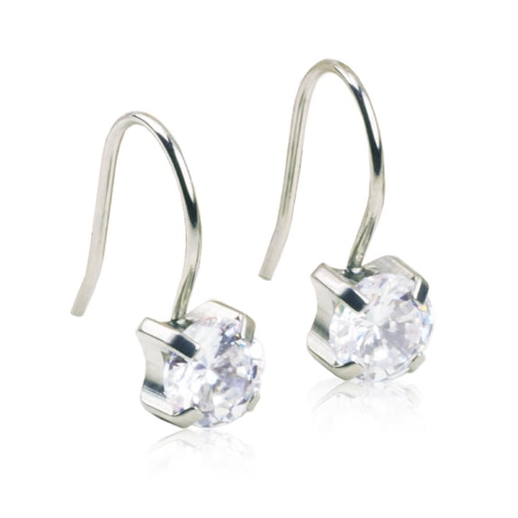 Blomdahl | Hypoallergenic | Natural Titanium Prong Set CZ Stud Earrings | Best Choice For Sensitive Ears