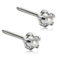 thumbnail image 1 of Blomdahl | Hypoallergenic | Silver Titanium 4mm Prong Set Pearl Stud Earrings | Best Choice For Sensitive Ears, 1 of 3