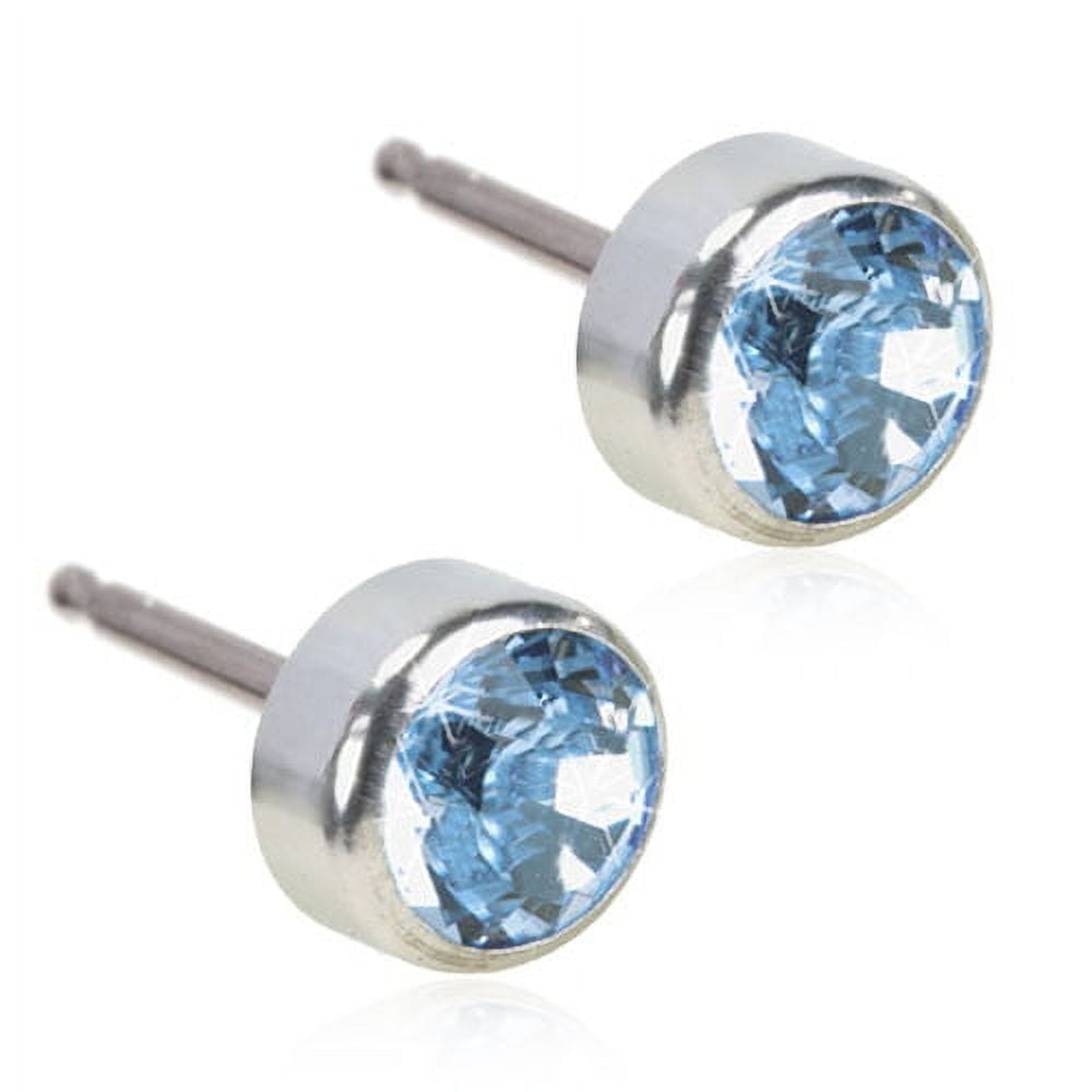Blomdahl | Hypoallergenic | Silver Titanium Bezel Alexandrite Crystal ...