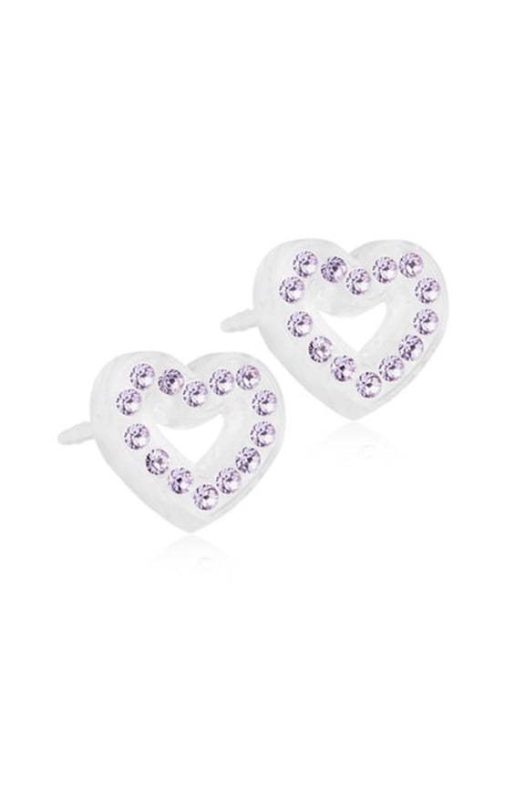 | Nickel Free | Medical Plastic 10mm Brilliance Heart Hollow Stud Earrings | Best Choice For Sensitive Ears